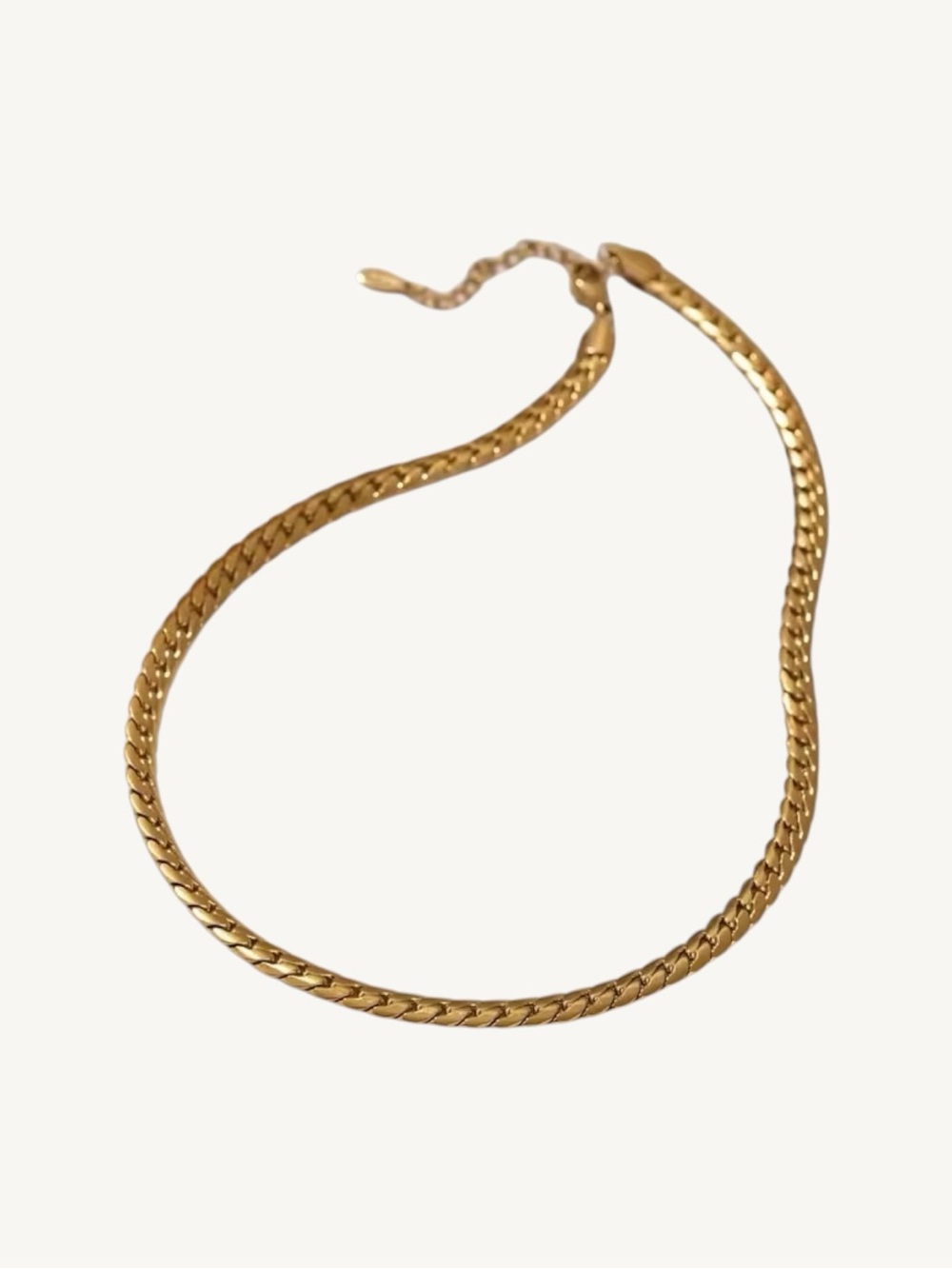 18K Gold PVD Stainless Steel Curb Chain Necklace | Waterproof Jewelry